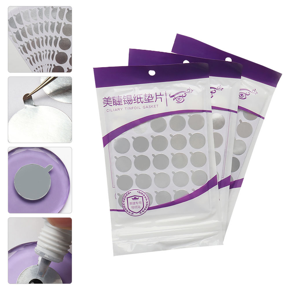 Eyelash Extension Process - 3Packs Wimperlijm Pads Tin Foil Stickers