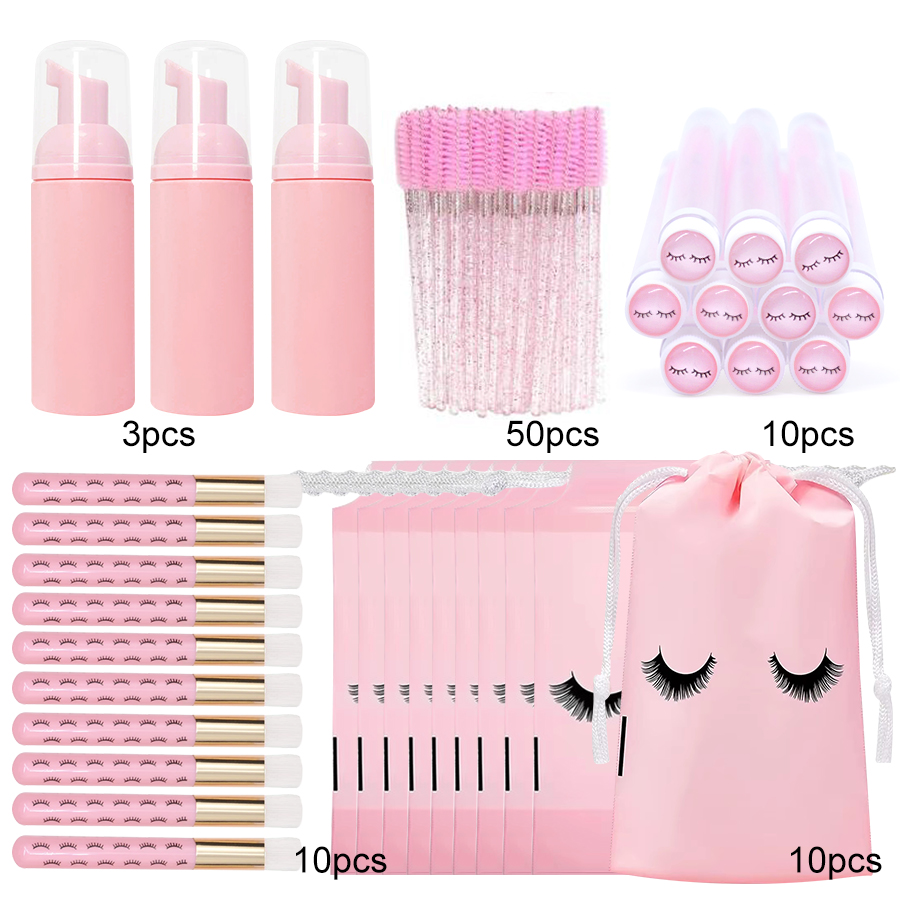 Eyelash Extension Aftercare - 83 STKS Lash Shampoo Flessen Borstels