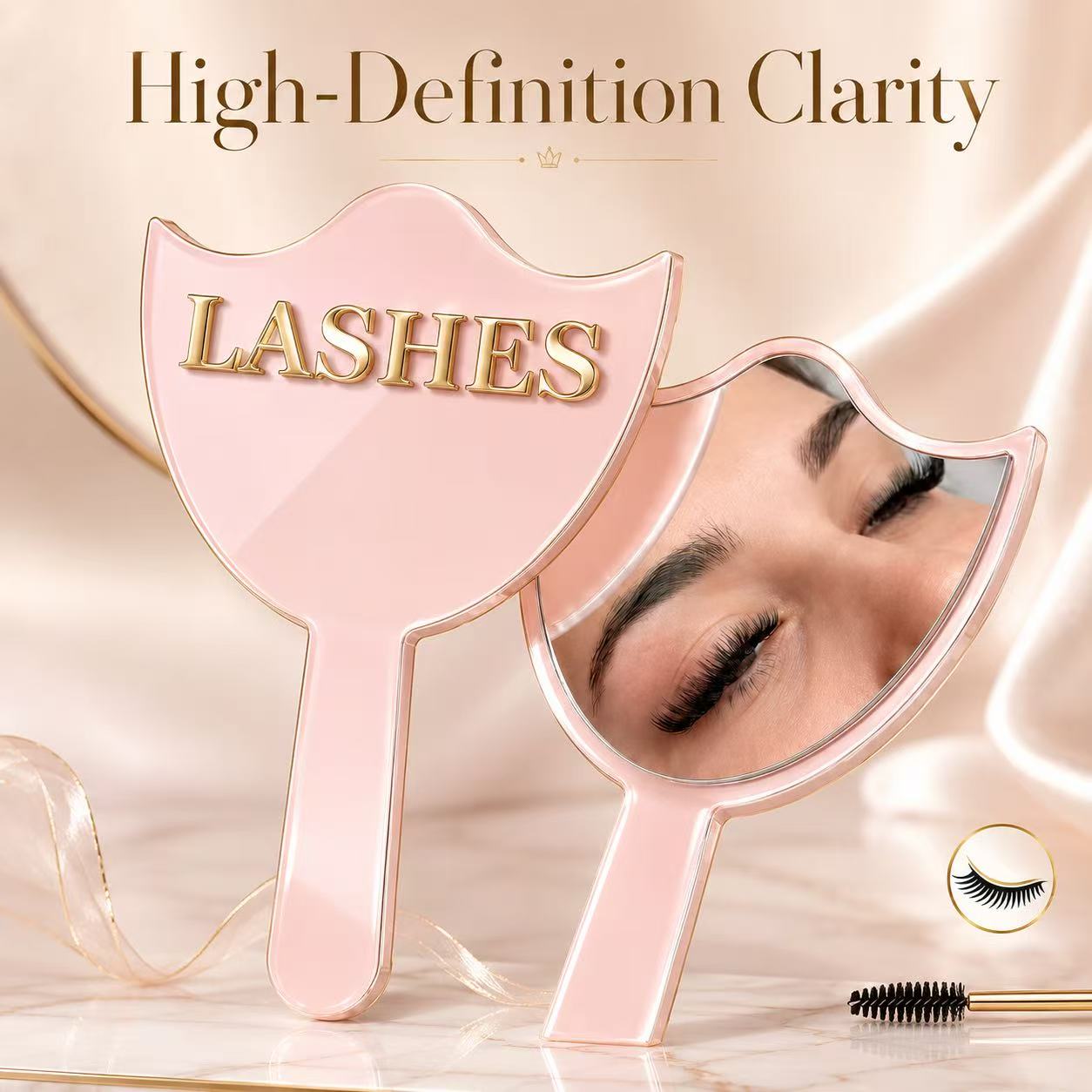 Eyelash Extension Aftercare - HD Glas Wimperverlenging Spiegel met Handvat,