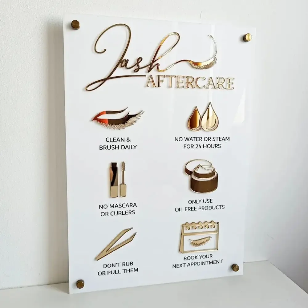 Eyelash Extension Aftercare - Nazorg teken voor wimperextensions Lash Aftercare