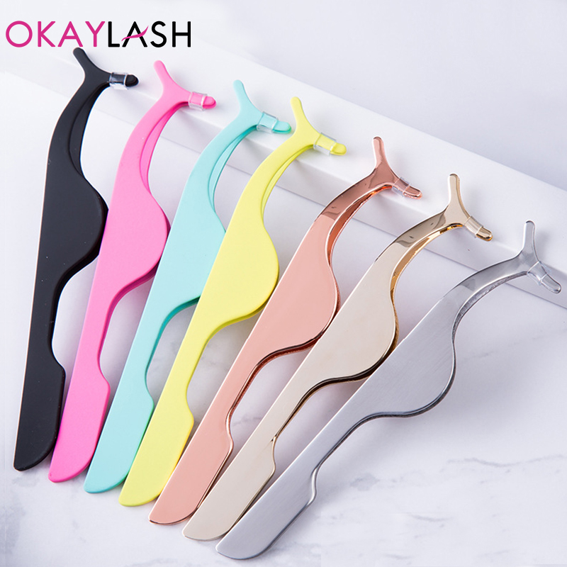 Eyelash Extension Logo - Okaylash Roestvrij Goud Valse Wimper Pincet